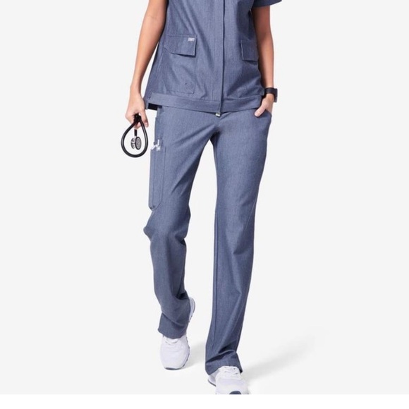 Figs Women's Straight Leg Pants - Blue - Picture 3 of 7